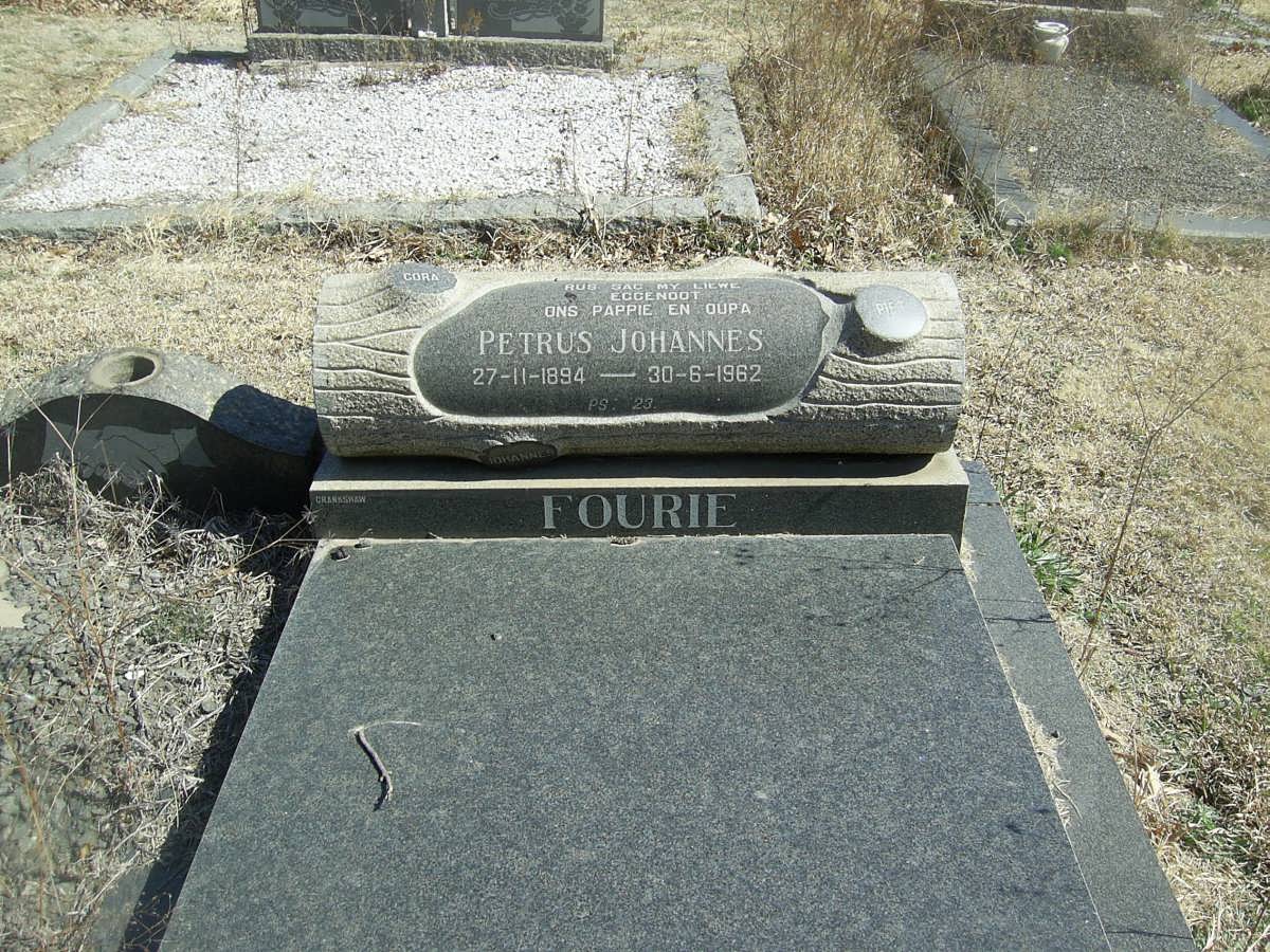 FOURIE Petrus Johannes 1894-1962