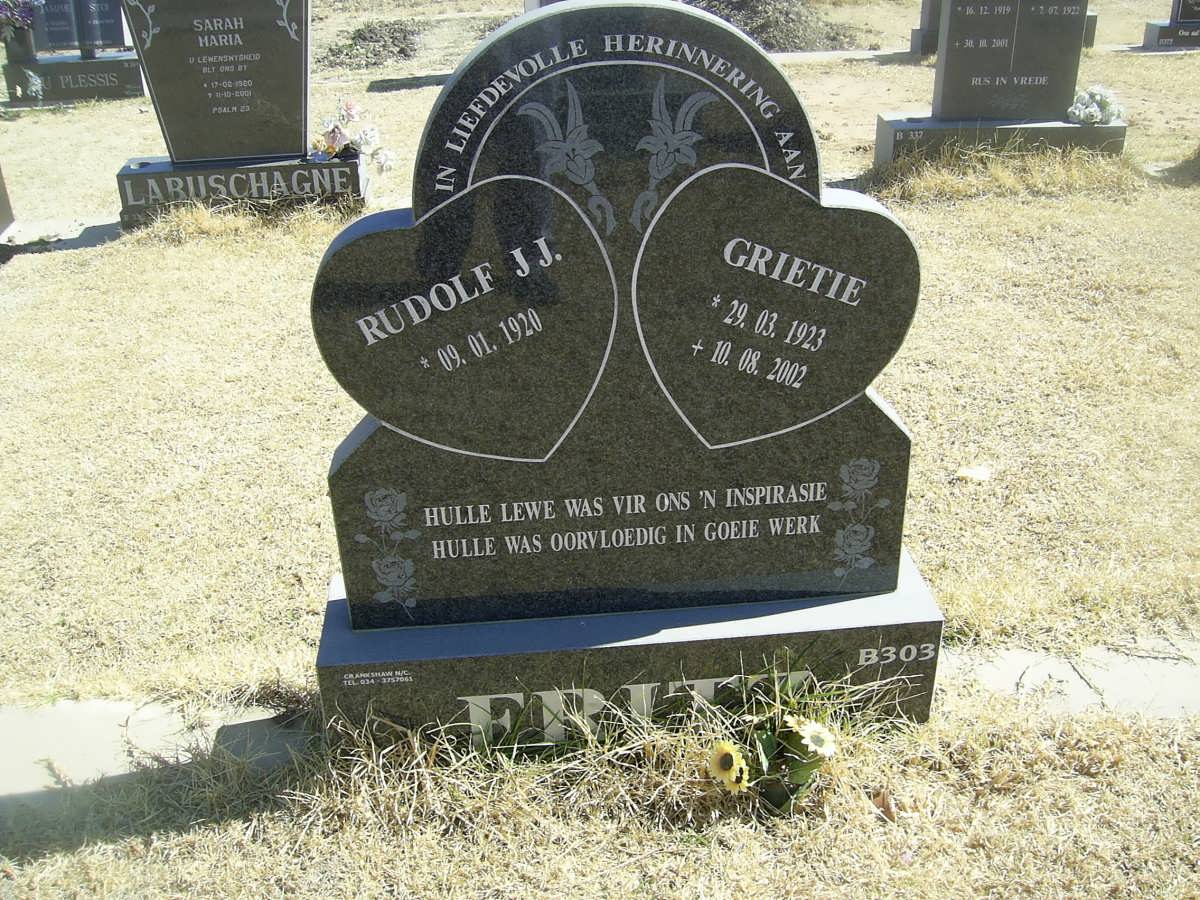 FRITZ Rudolf J.J. 1920- &amp; Grietie 1923-2002