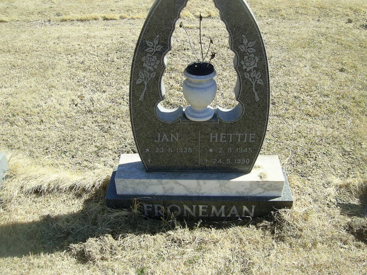 FRONEMAN Jan 1938-  &amp; Hettie 1945-1990