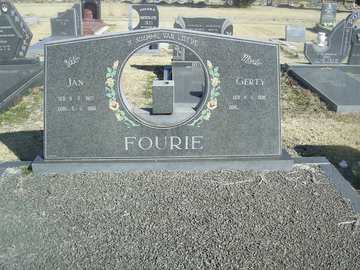 FOURIE Jan 1927-1988 &amp; Gerty 1930-