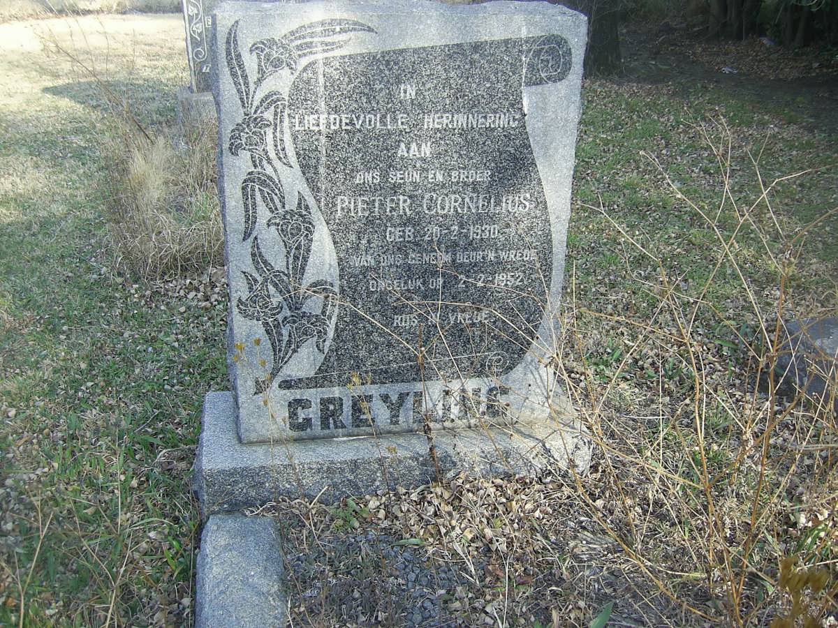 GREYLING Pieter Cornelius 1930-1952