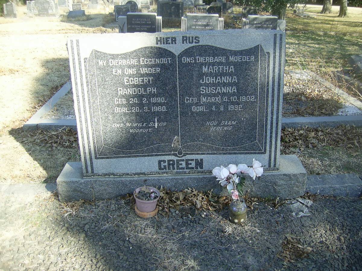 GREEN Egbert Randolph 1890-1960 &amp; Martha Johanna Susanna MARX 1902-1992