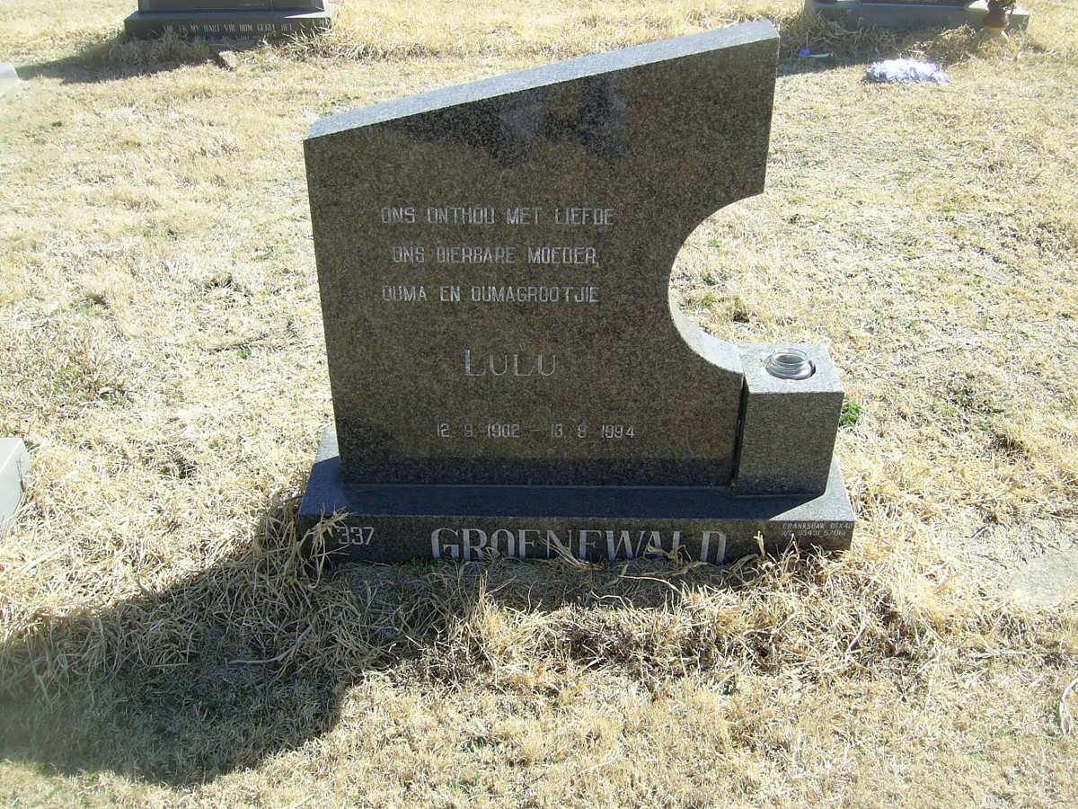 GROENEWALD Lulu 1902-1994