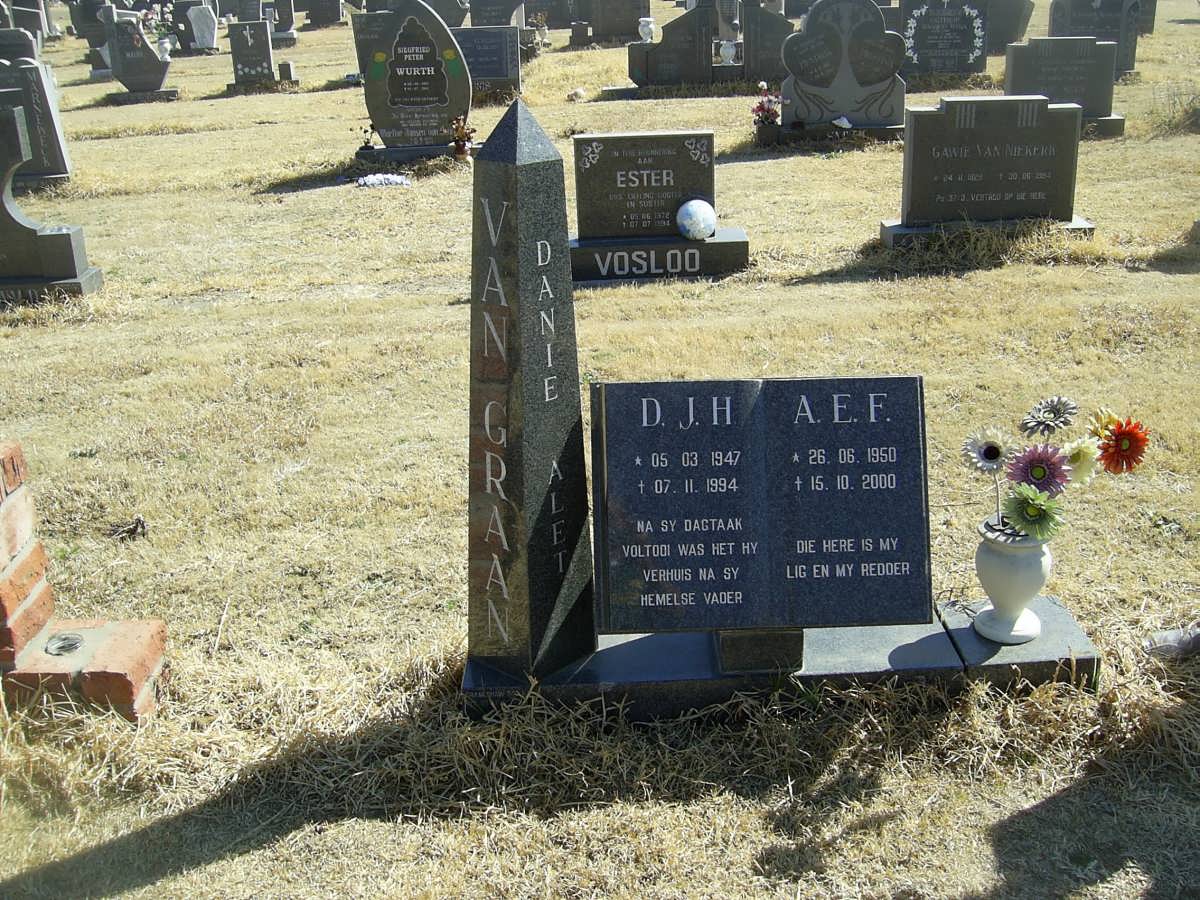 GRAAN D.J.H., van 1947-1994 &amp; A.E.F. 1950-2000