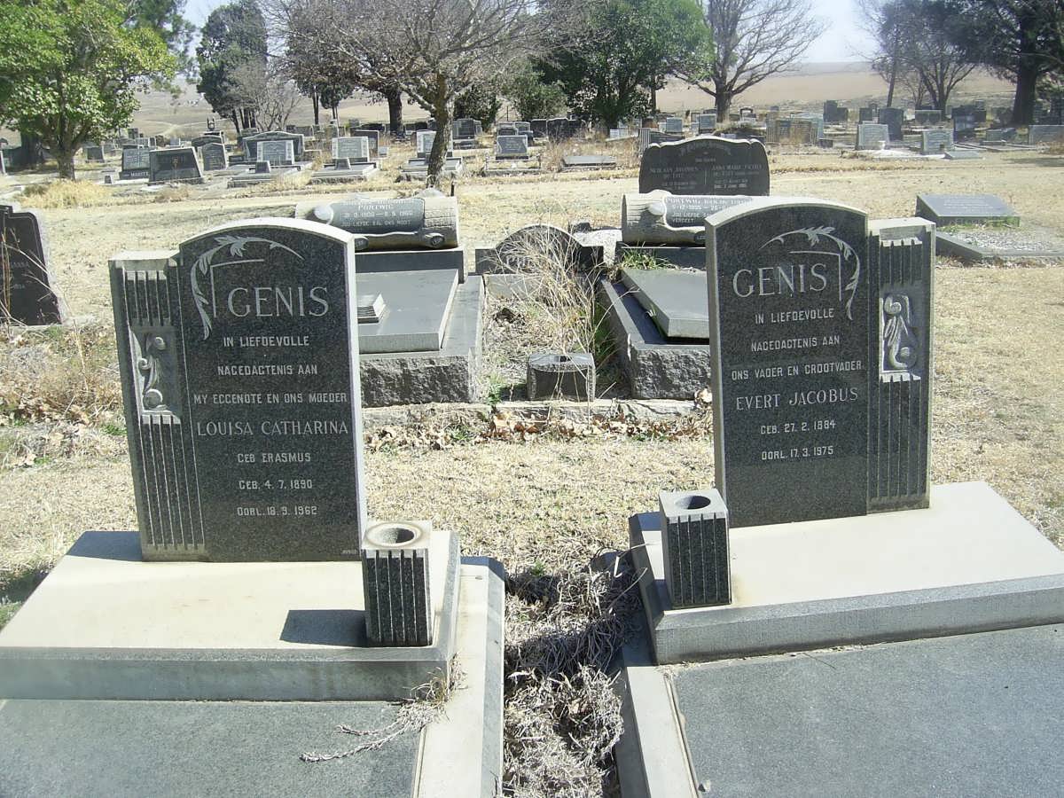 GENIS Evert Jacobus 1884-1975 &amp; Louisa Catharina ERASMUS 1890-1962