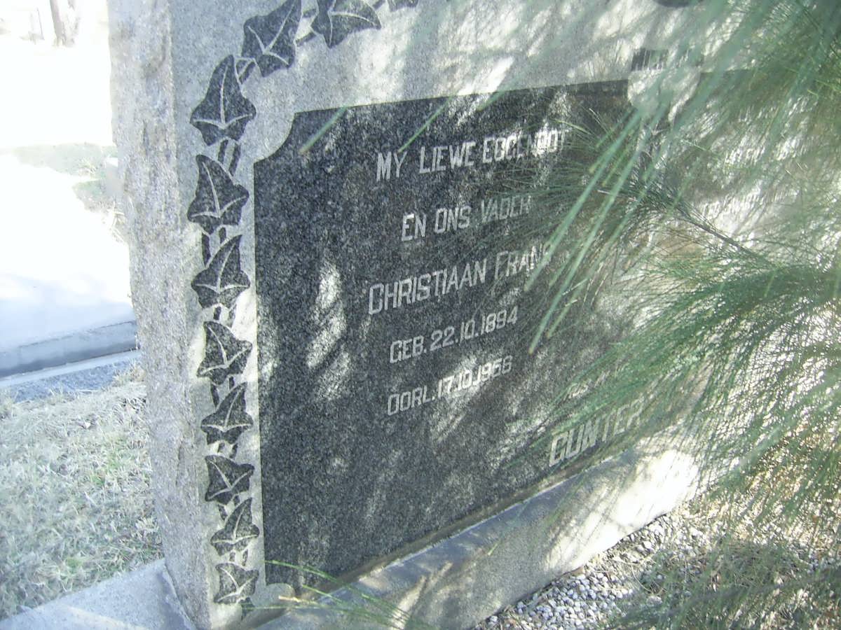 GUNTER Christiaan Frans 1894-1956