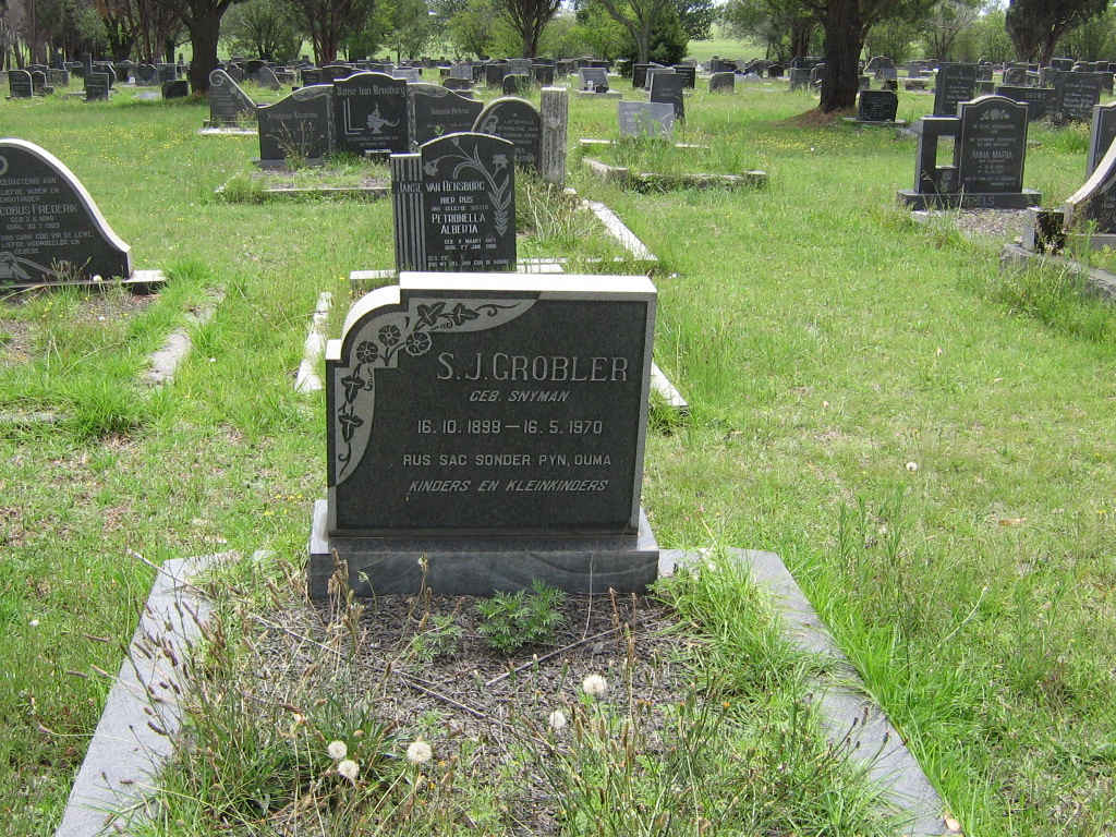 GROBLER S.J. nee SNYMAN 1899-1970
