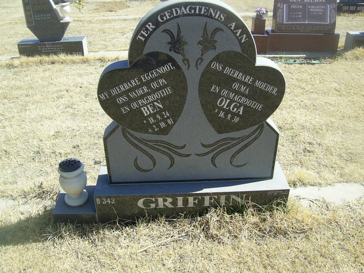 GRIFFIN Ben 1924-2001 &amp; Olga 1930-