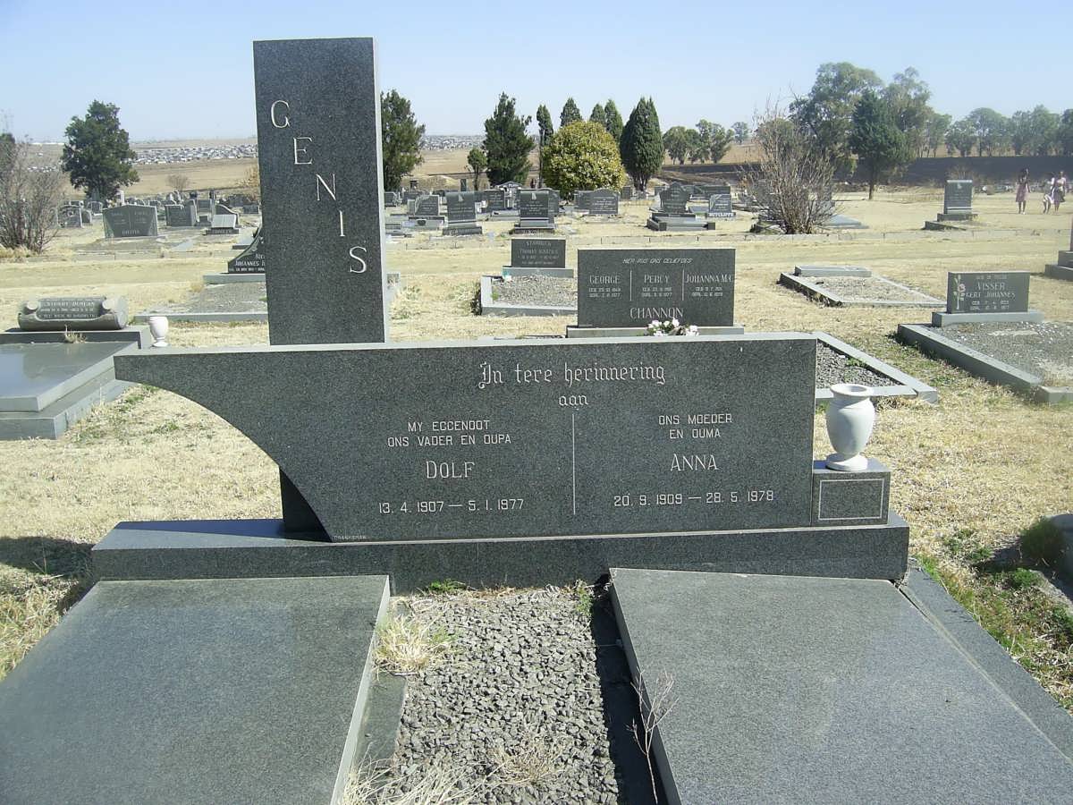 GENIS Dolf 1907-1977 &amp; Anna 1909-1978