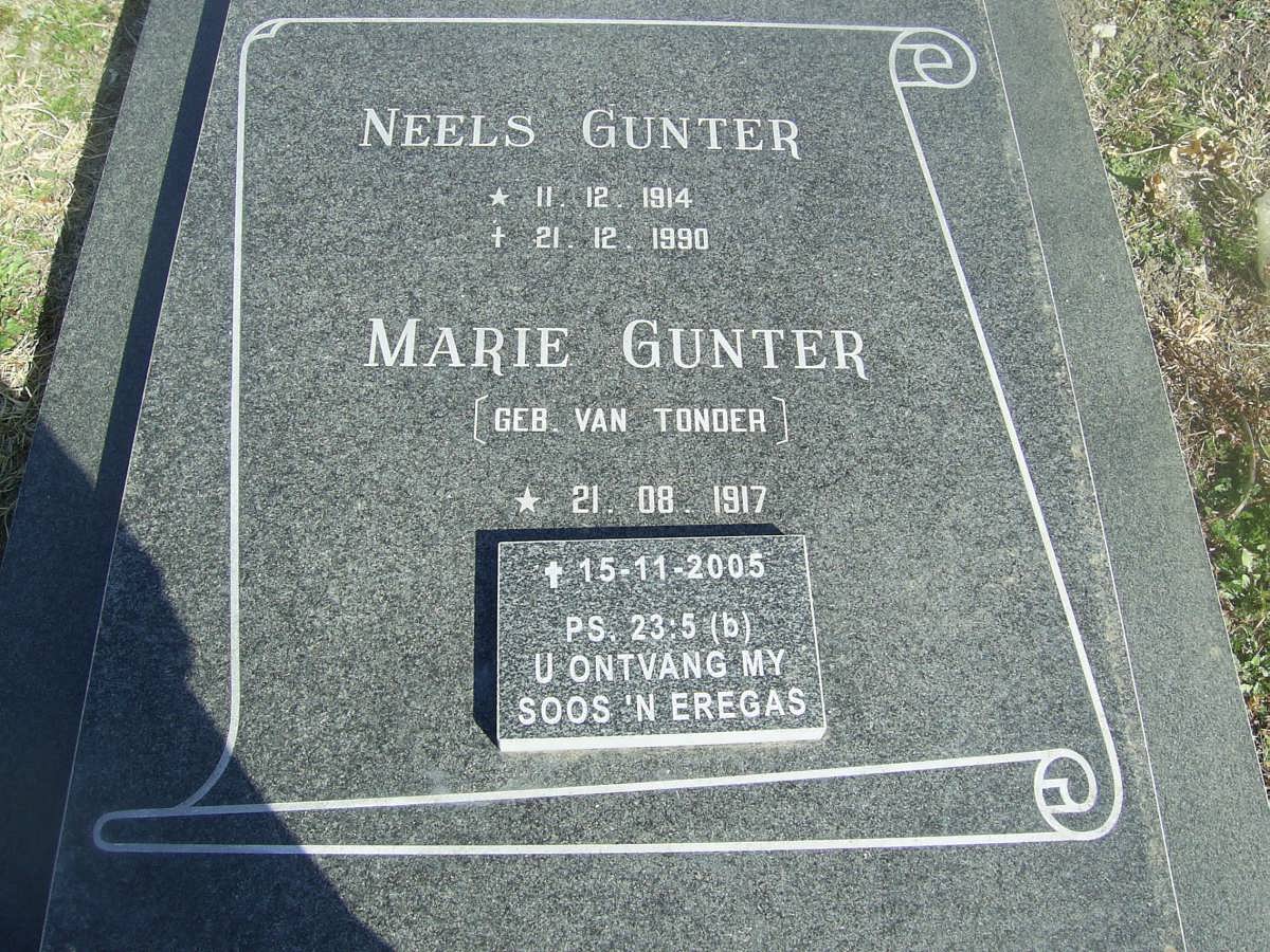GUNTER Neels 1914-1990 &amp; Marie VAN TONDER 1917-2005