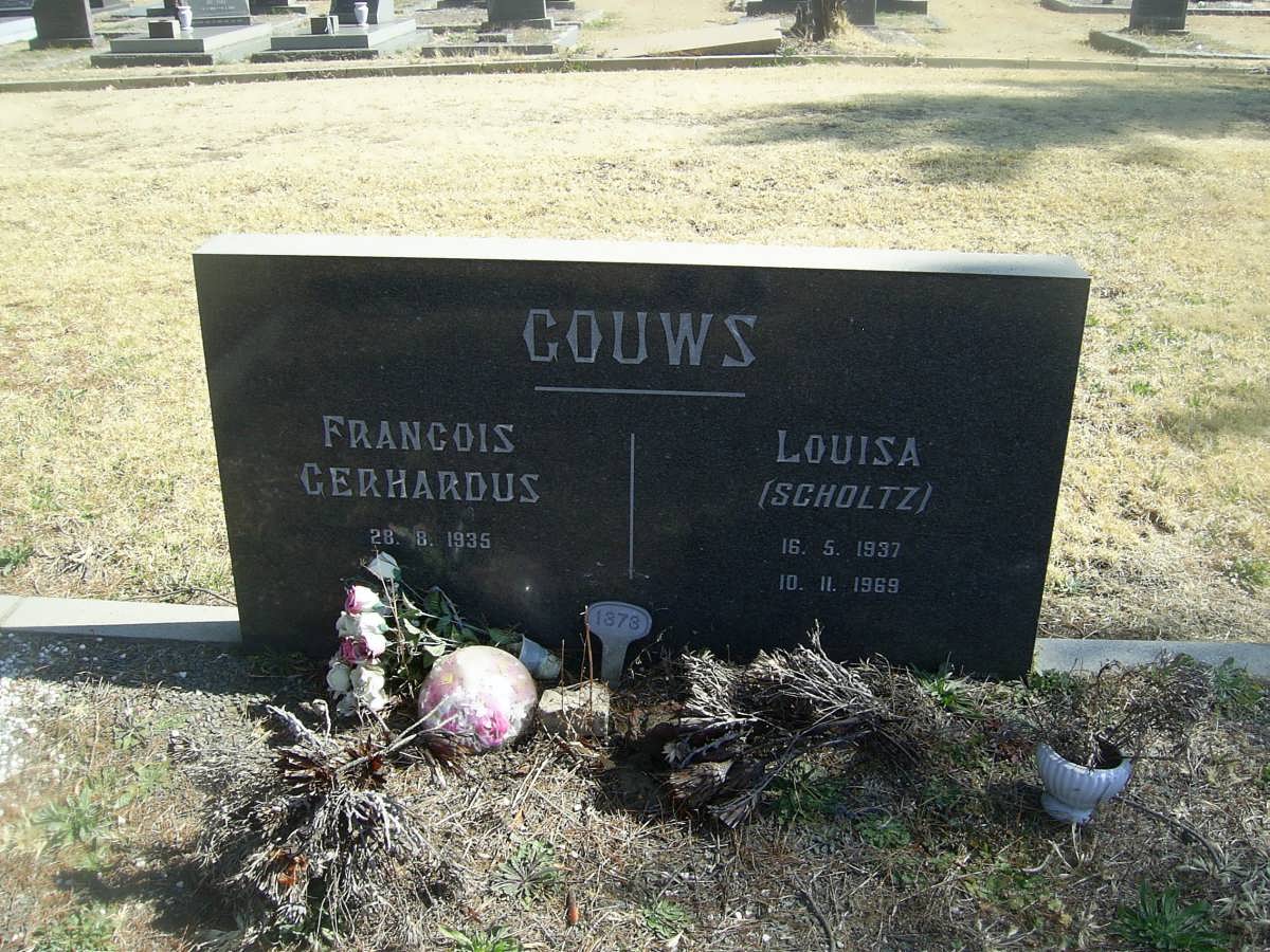 GOUWS Francois Gerhardus 1935- &amp; Louisa SCHOLTZ 1937-1969