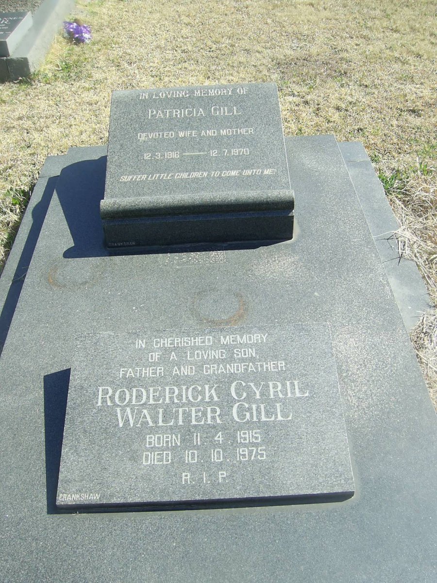GILL Roderick Cyril Walter 1915-1975 &amp; Patricia 1916-1970