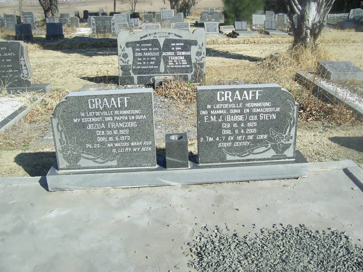 GRAAFF Jozua Francoois 1922-1973 &amp; E.M.J. STEYN 1925-2005