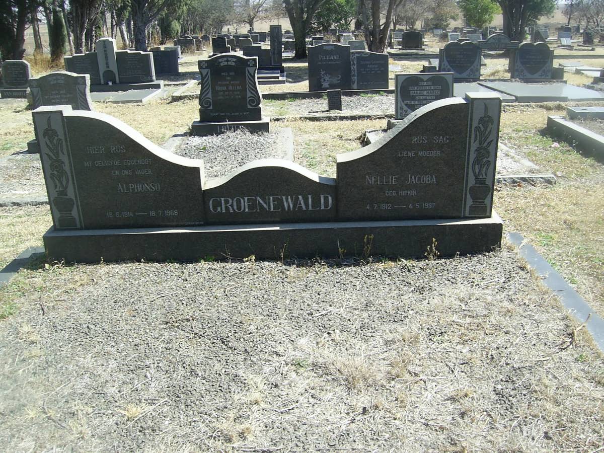 GROENEWALD Alphonso 1914-1969 &amp; Nellie Jacoba 1912-19??