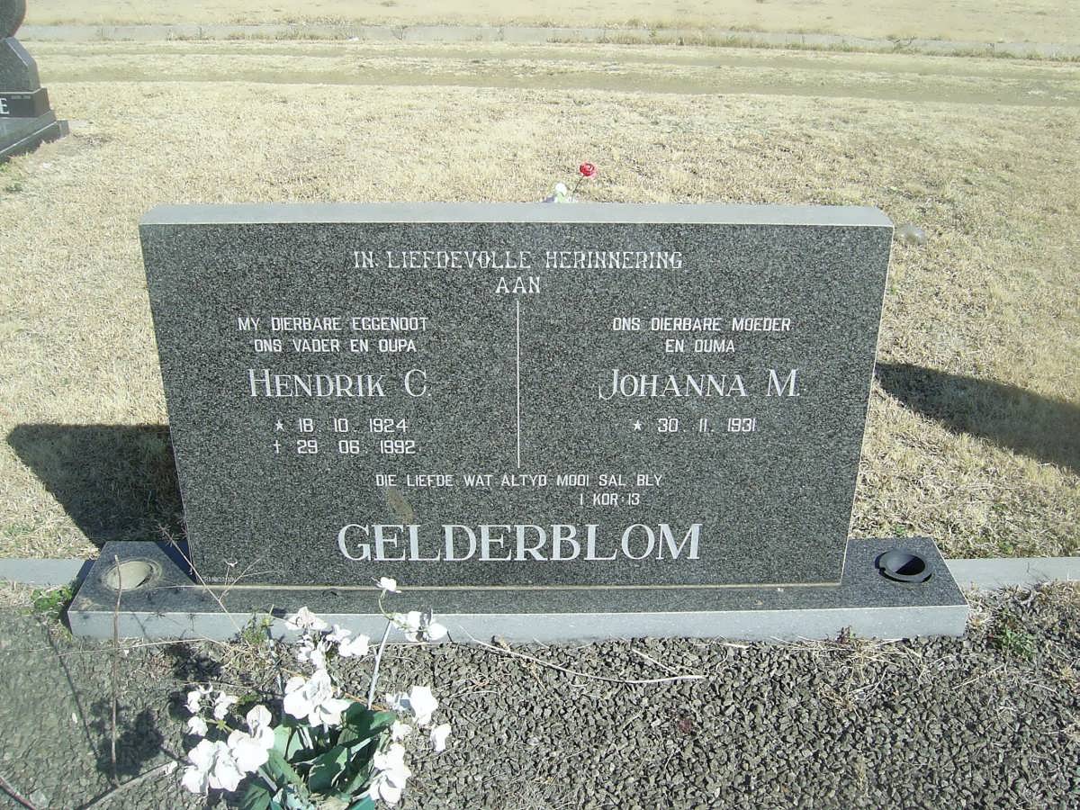 GELDERBLOM Hendrik C. 1924-1992 &amp; Johanna M. 1931-