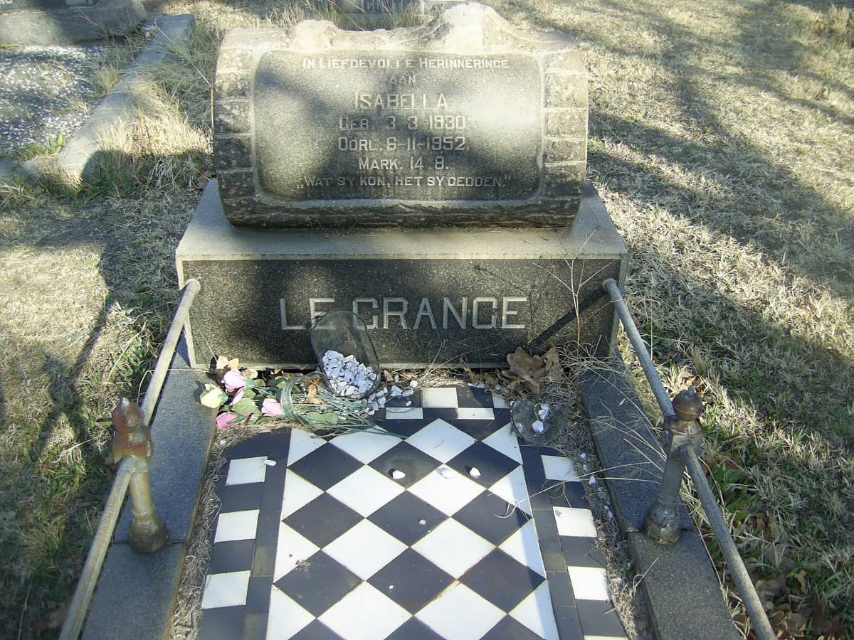 GRANGE Isabella, le nee SENEKAL 1930-1952