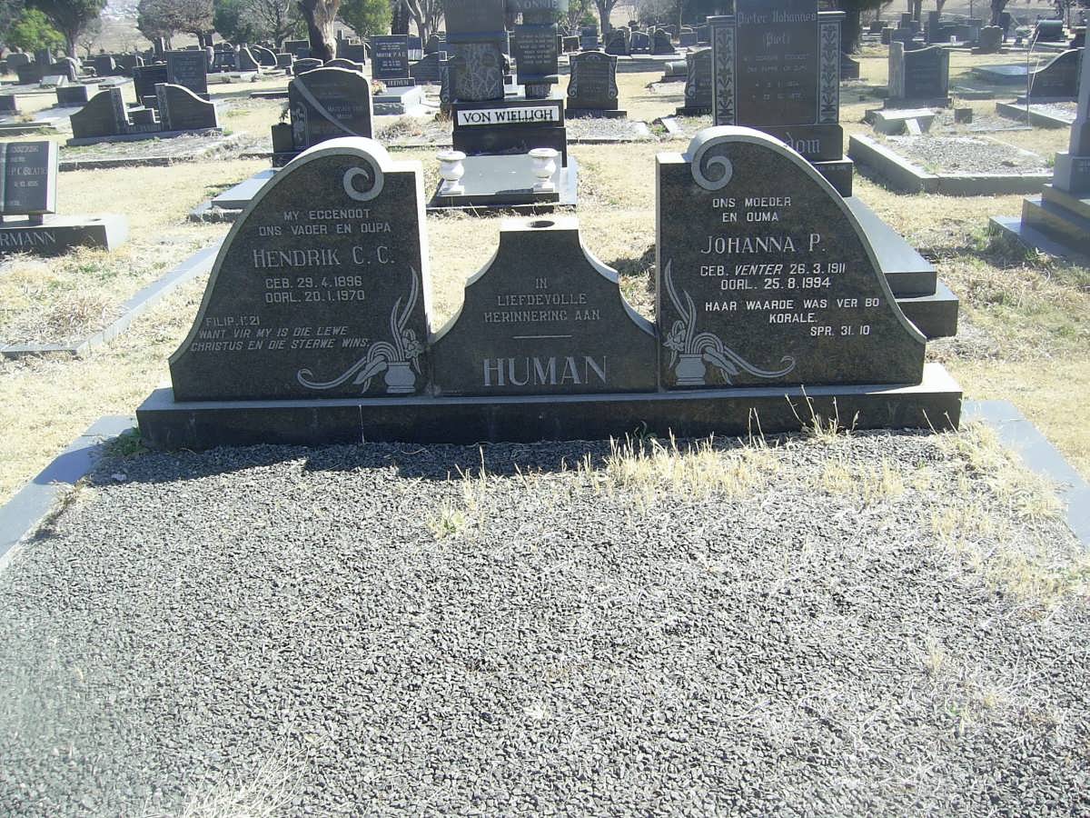 HUMAN Hendrik C.C. 1896-1970 &amp; Johanna P. VENTER 1911-1994