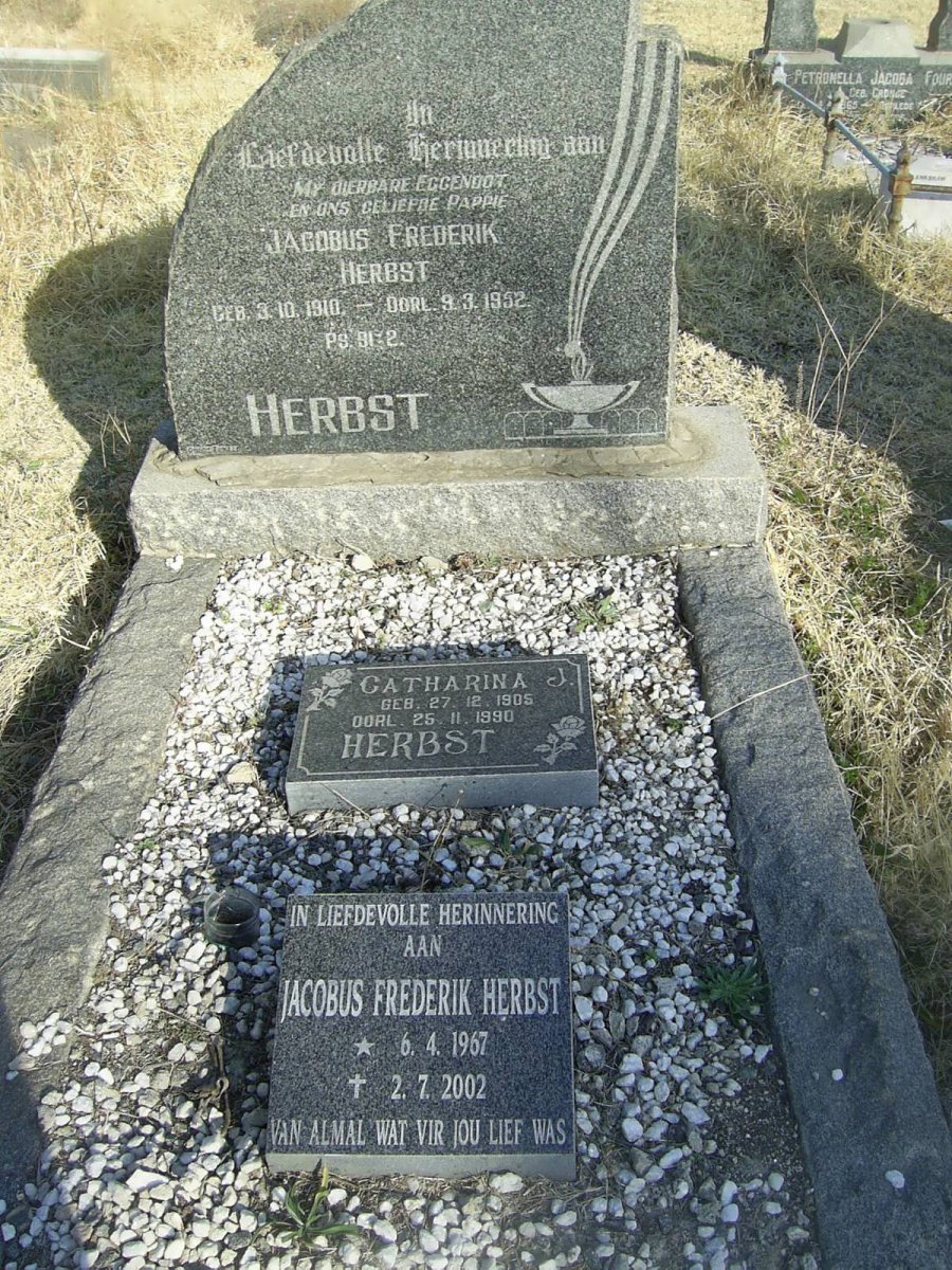 HERBST Jacobus Frederik 1910-1952 &amp; Catharina J. 1905-1990 :: HERBST Jacobus Frederik 1967-2002