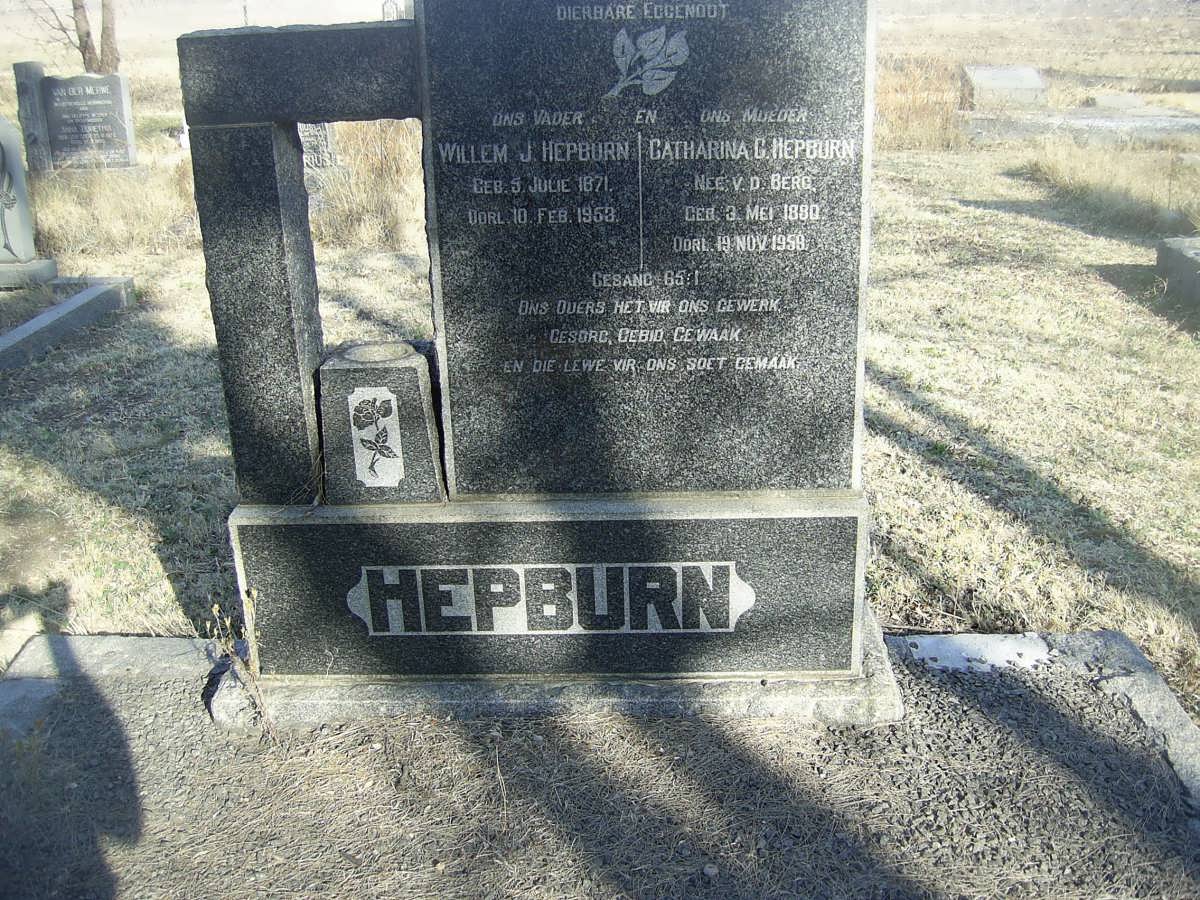HEPBURN Willem J. 1871-1953 &amp; Catharina C. VAN DEN BERG 1880-1958