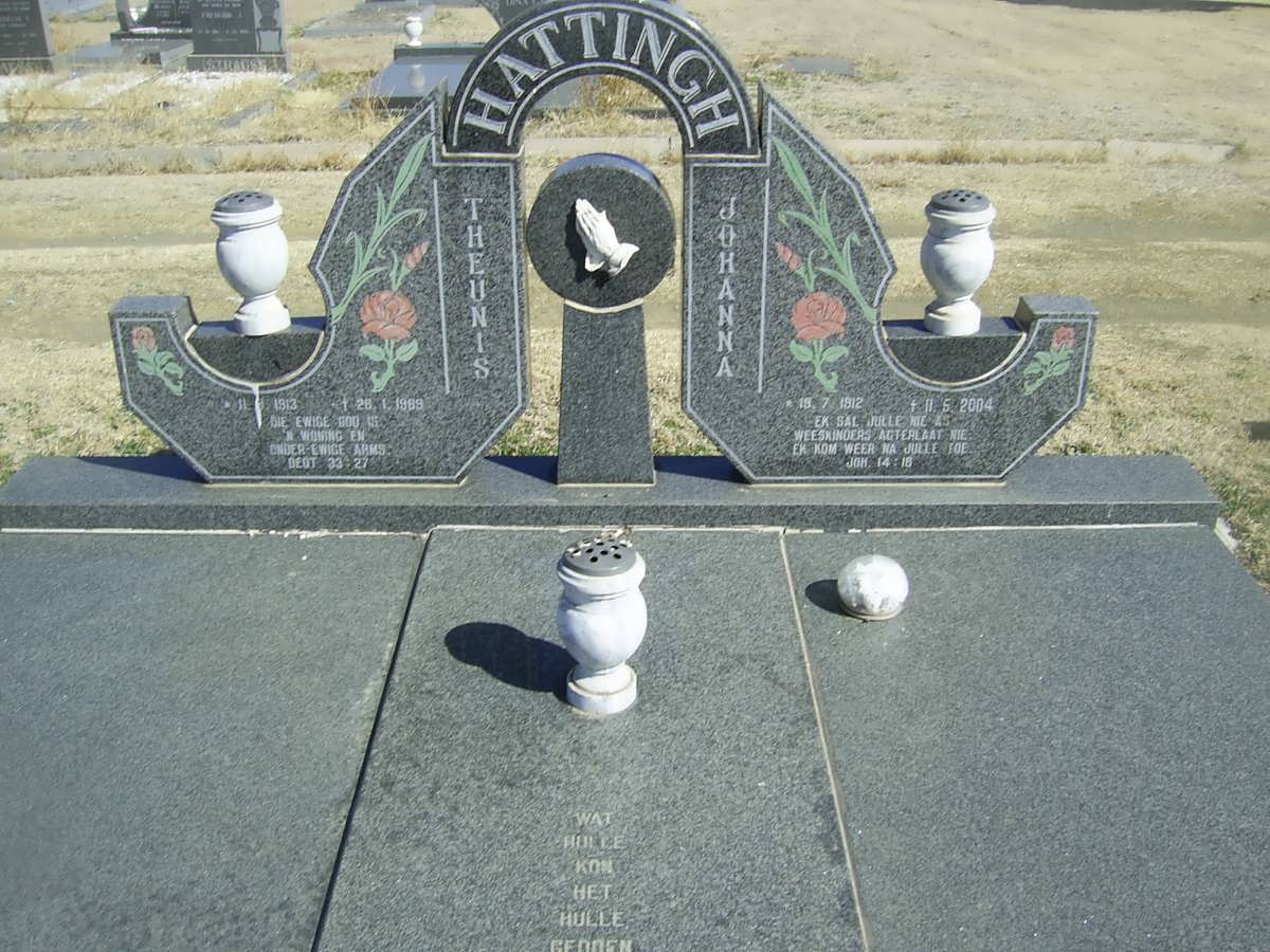 HATTINGH Theunis 1912-1999 &amp; Johanna 1912-2004