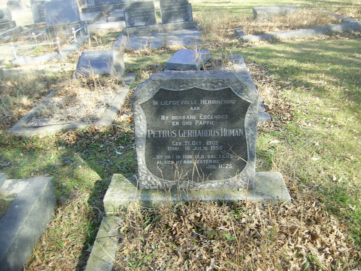HUMAN Petrus Gerhardus 1902-1958