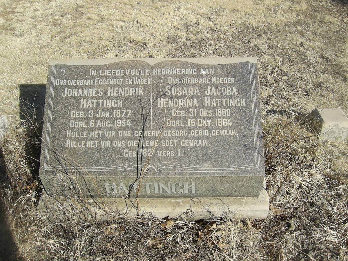 HATTINGH Johannes Hendrik 1877-1954 &amp; Susara Jacoba Hendrina 1880-1964
