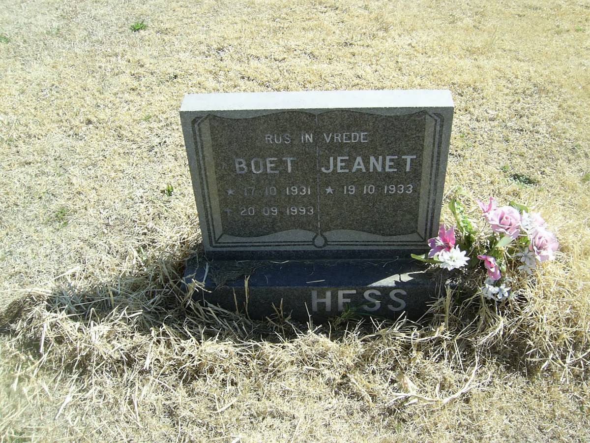 HESS Boet 1931-1993 &amp; Jeanet 1933-