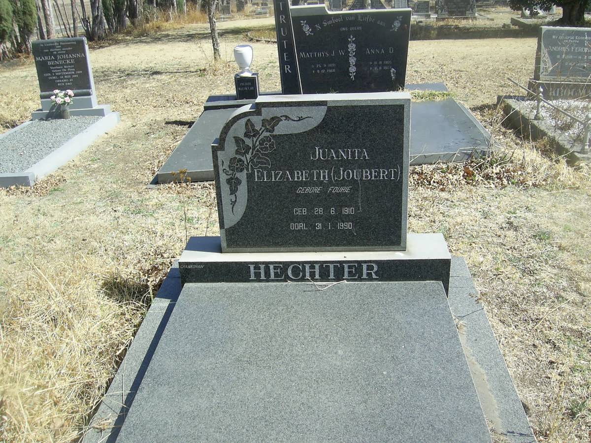 HECHTER Juanita Elizabeth (JOUBERT) nee FOURIE 1910-1990