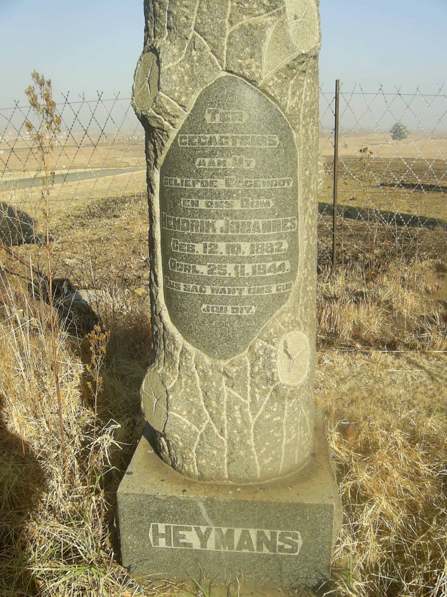 HEYMANS Hendrik Johannes 1882-1944