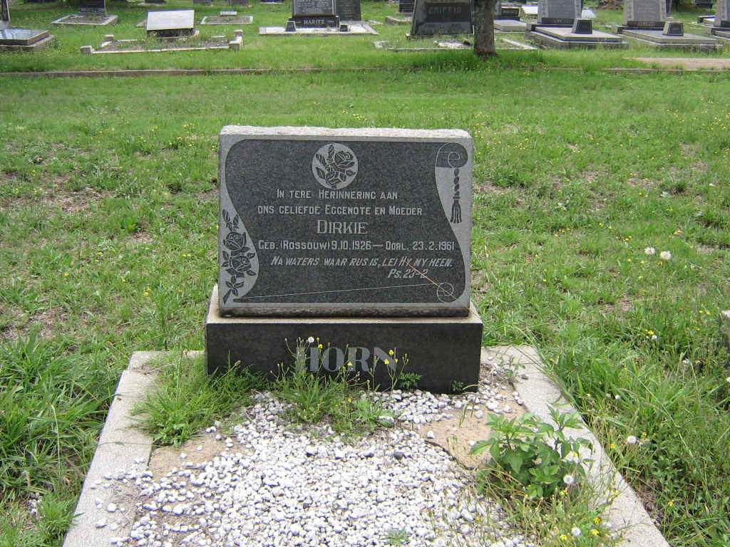 HORN Dirkie nee ROSSOUW  1926-1961