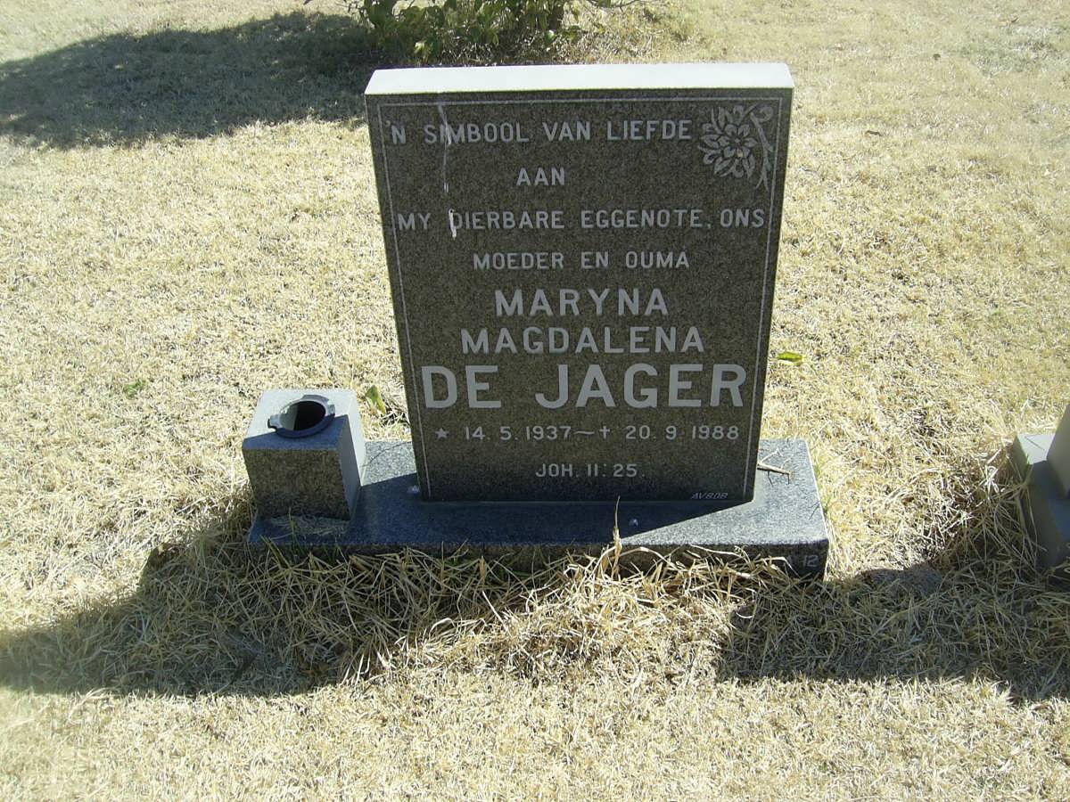JAGER Maryna Magdalena, de 1937-1988