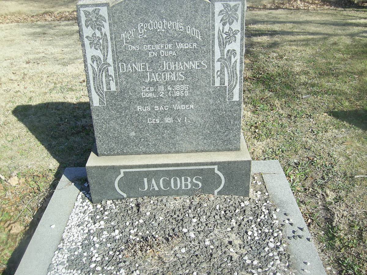 JACOBS Daniel Johannes Jacobus 1896-1959