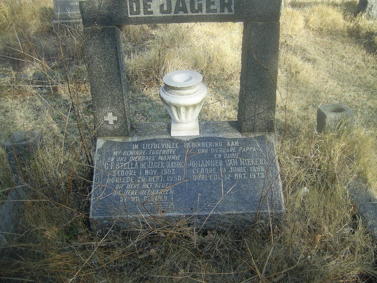 JAGER Johannes van Niekerk, de 1898-1973 &amp; C.F. Stella NAUDE 1903-1950