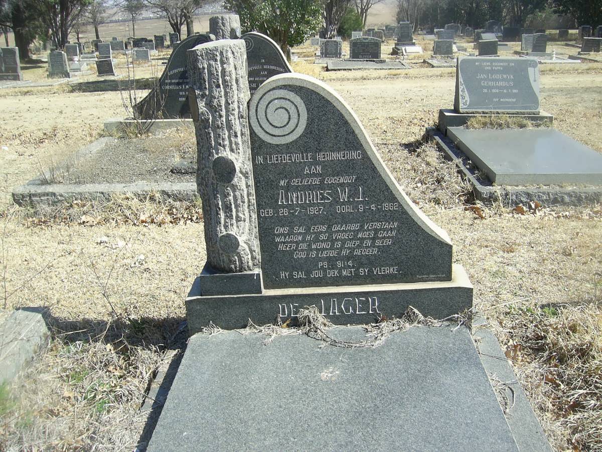 JAGER Andries W.J., de 1927-1962
