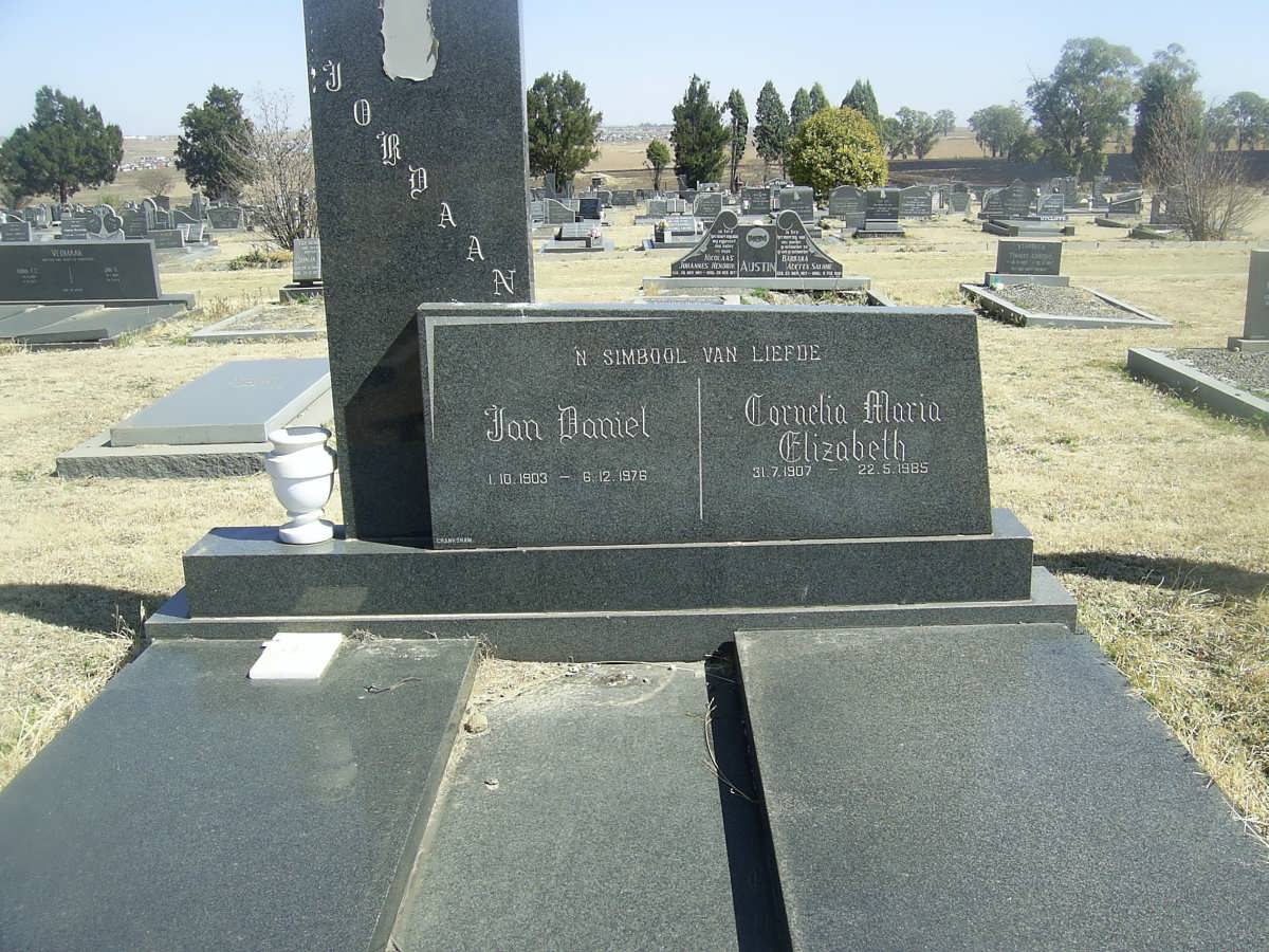 JORDAAN Jan Daniel 1903-1976 &amp; Cornelia Maria Elizabeth 1907-1985