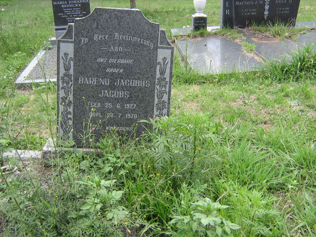 JACOBS Barend Jacobus 1927-1970