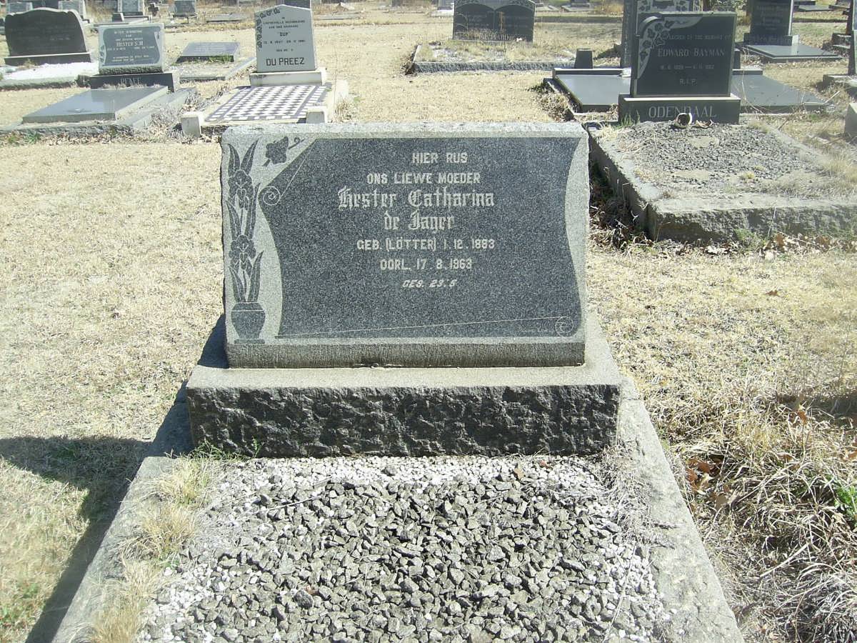 JAGER Hester Catharina, de nee LÖTTER 1883-1963