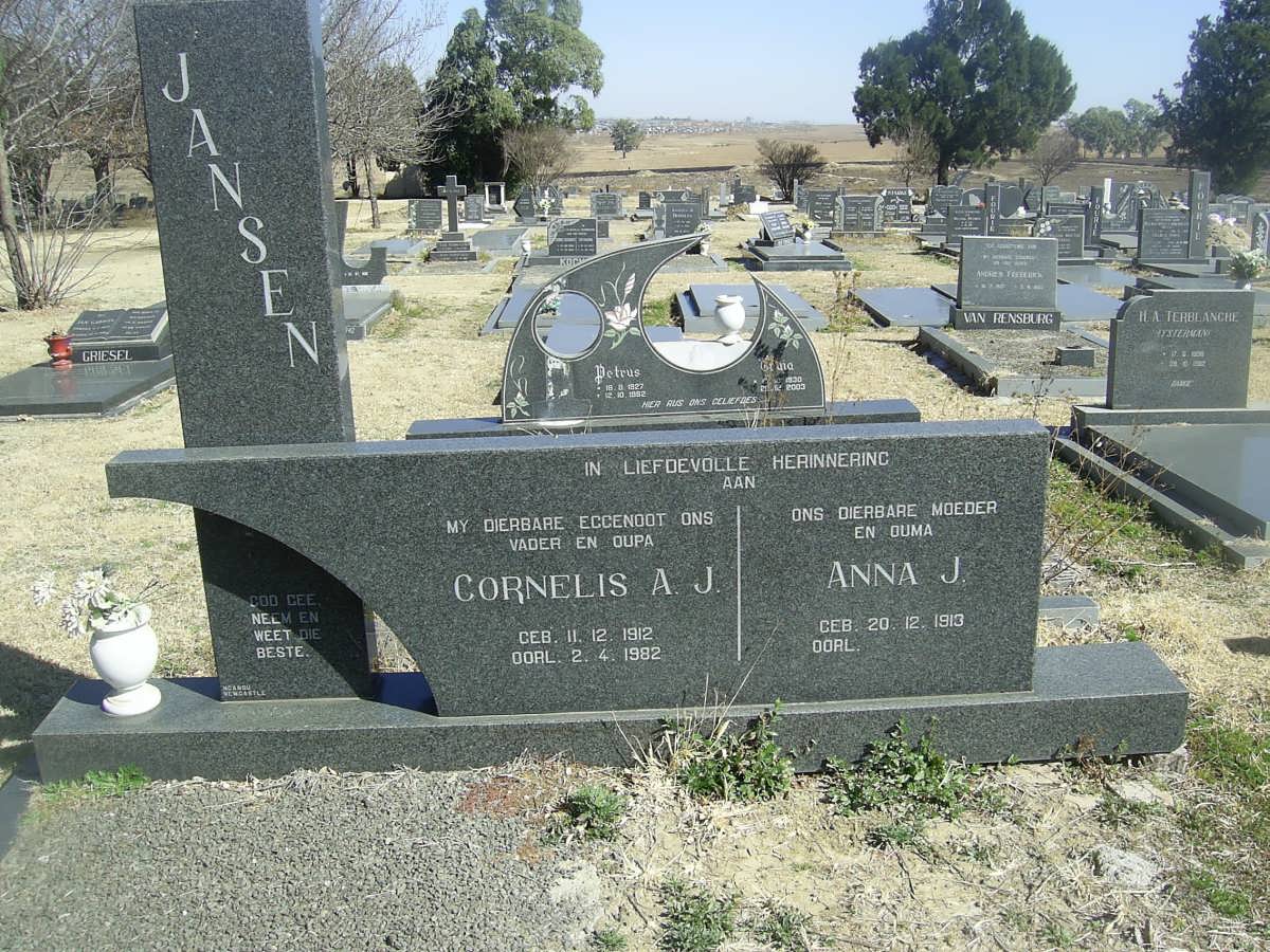 JANSEN Cornelis A.J. 1912-1982 &amp; Anna J. 1913-