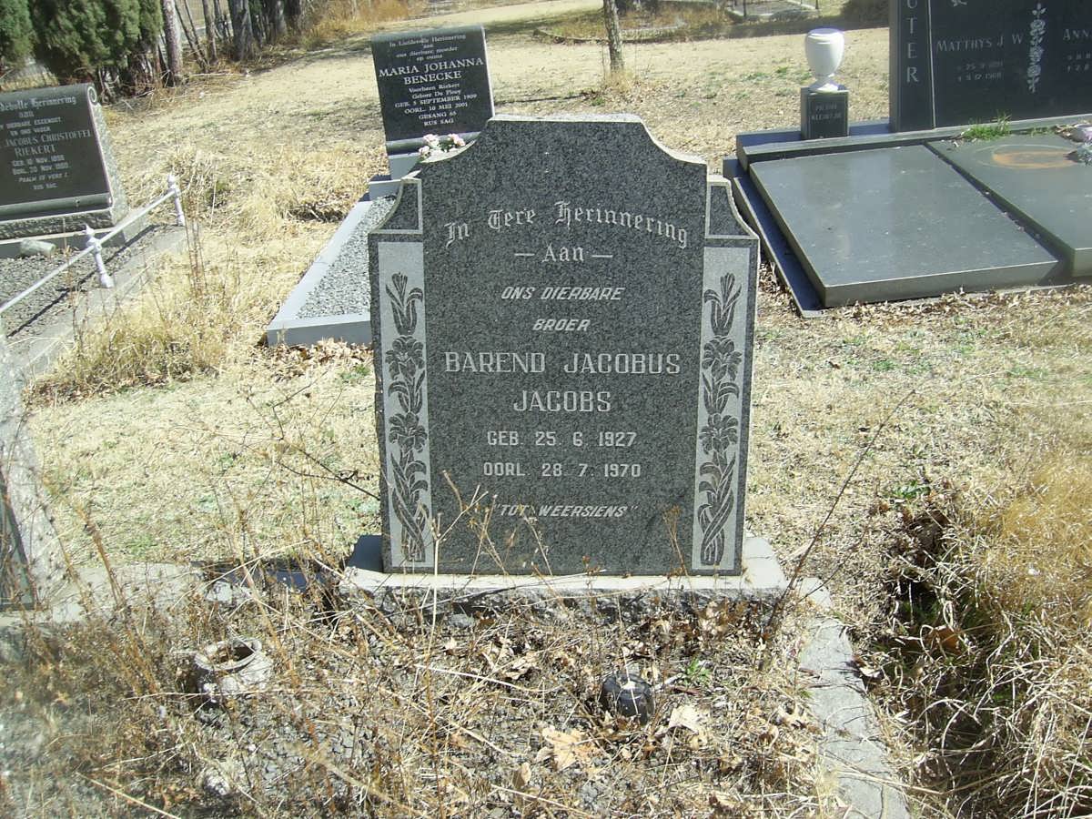 JACOBS Barend Jacobus 1927-1970