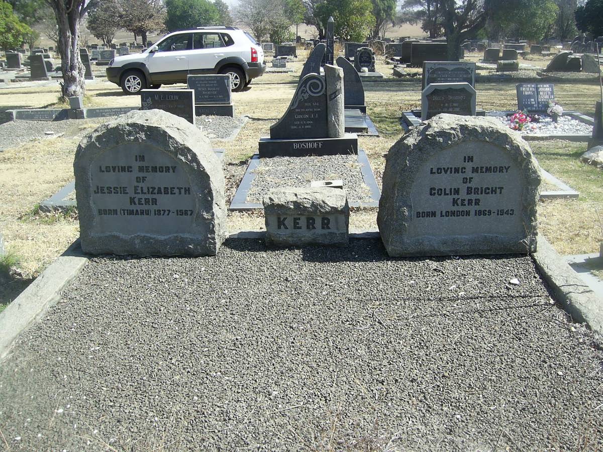 KERR Colin Bright 1869-1943 &amp; Jessie Elizabeth TIMARU 1877-1967