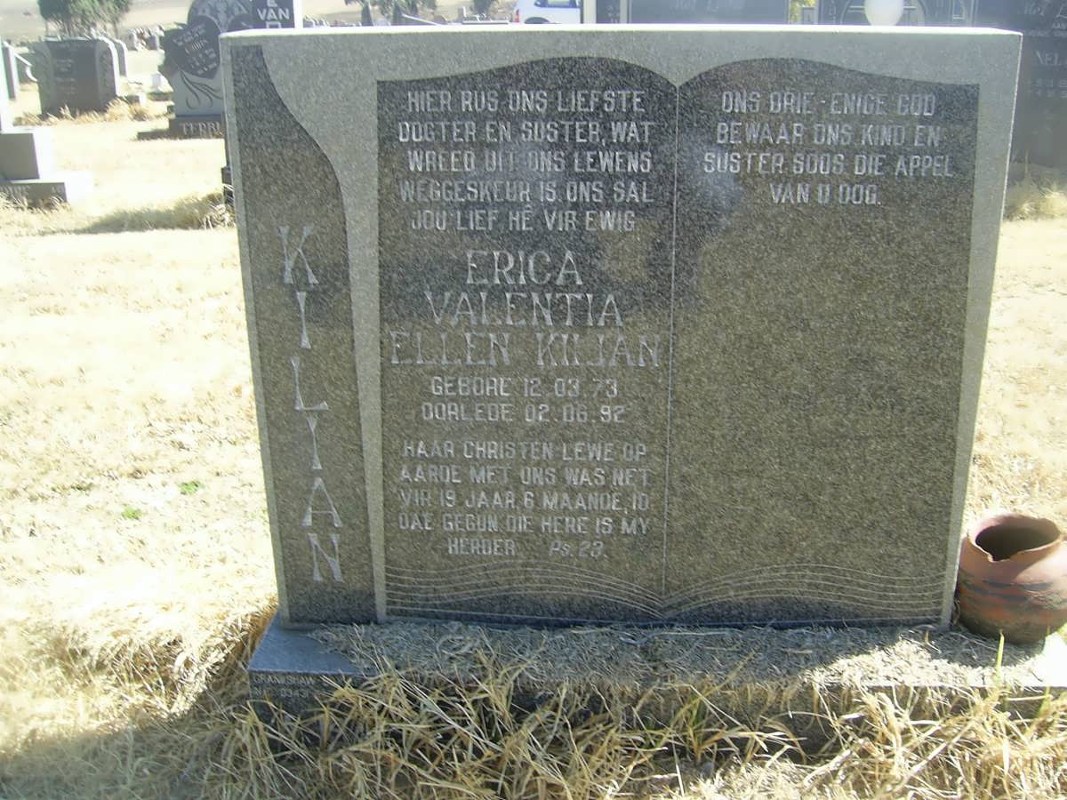 KILIAN Erica Valentina Ellen 1973-1992