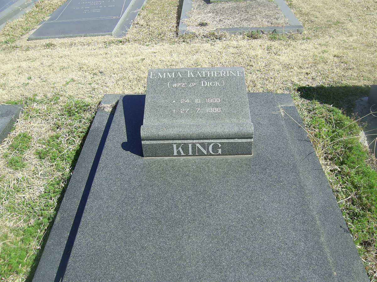 KING Emma Katherine 1900-1986