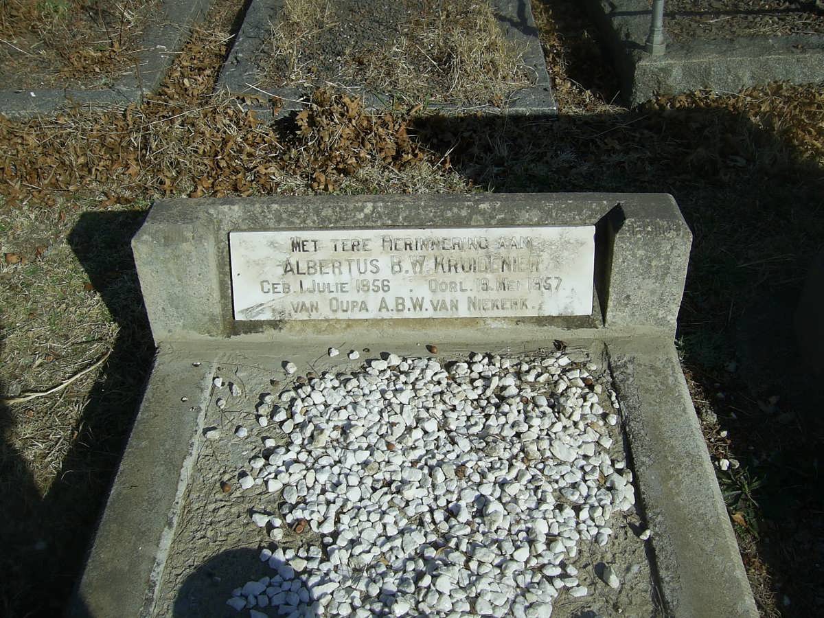 KRUIDENIER Albertus B.W. 1956-1957