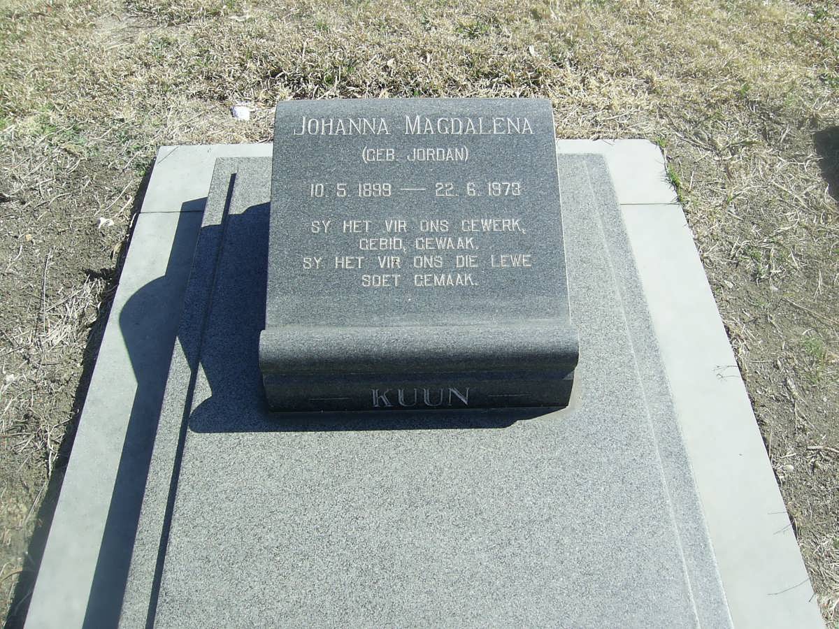 KUUN Johanna Magdalena nee JORDAN 1899-1973