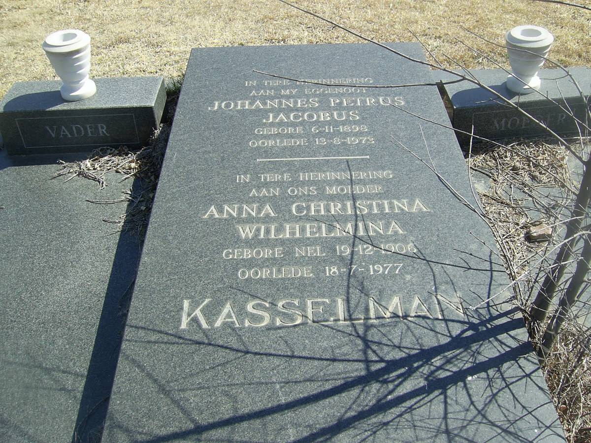 KASSELMAN Johannes Petrus Jacobus 1898-1973 &amp; Anna Christina Wilhelmina NEL 1906-1977