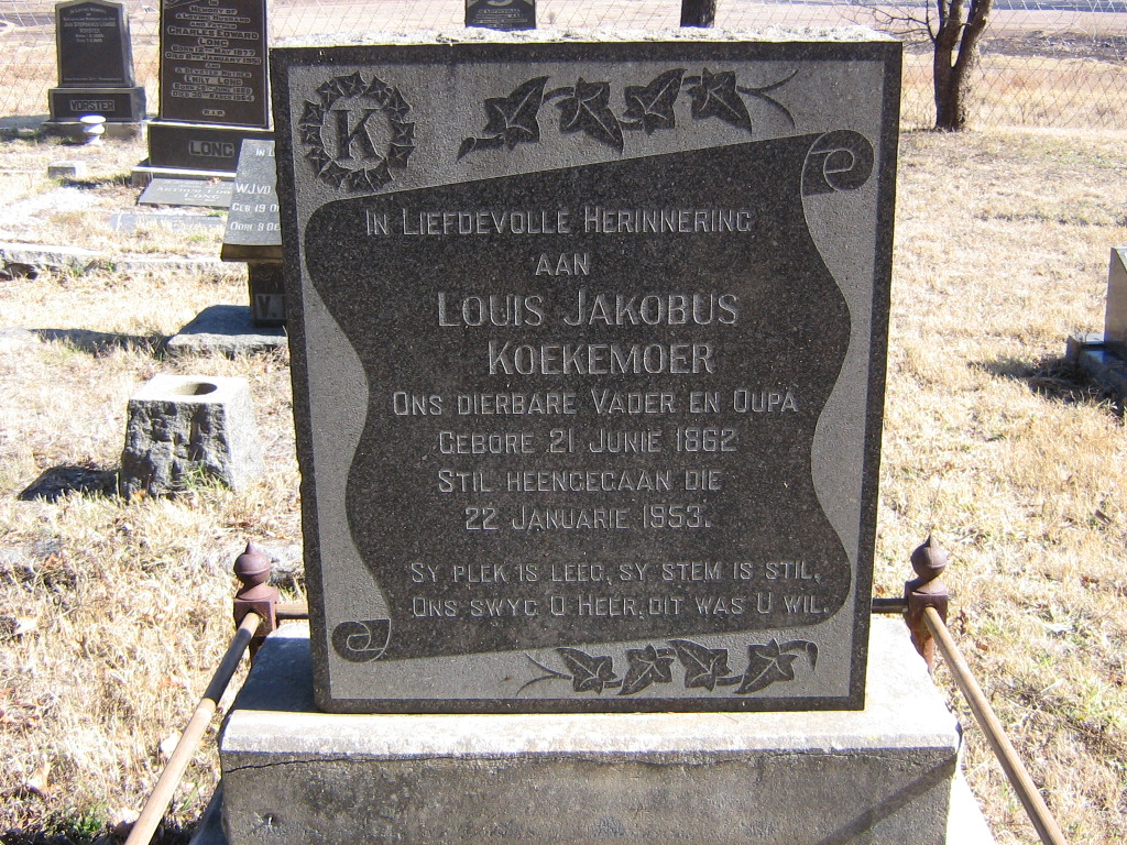 KOEKEMOER Louis Jakobus 1862-1953