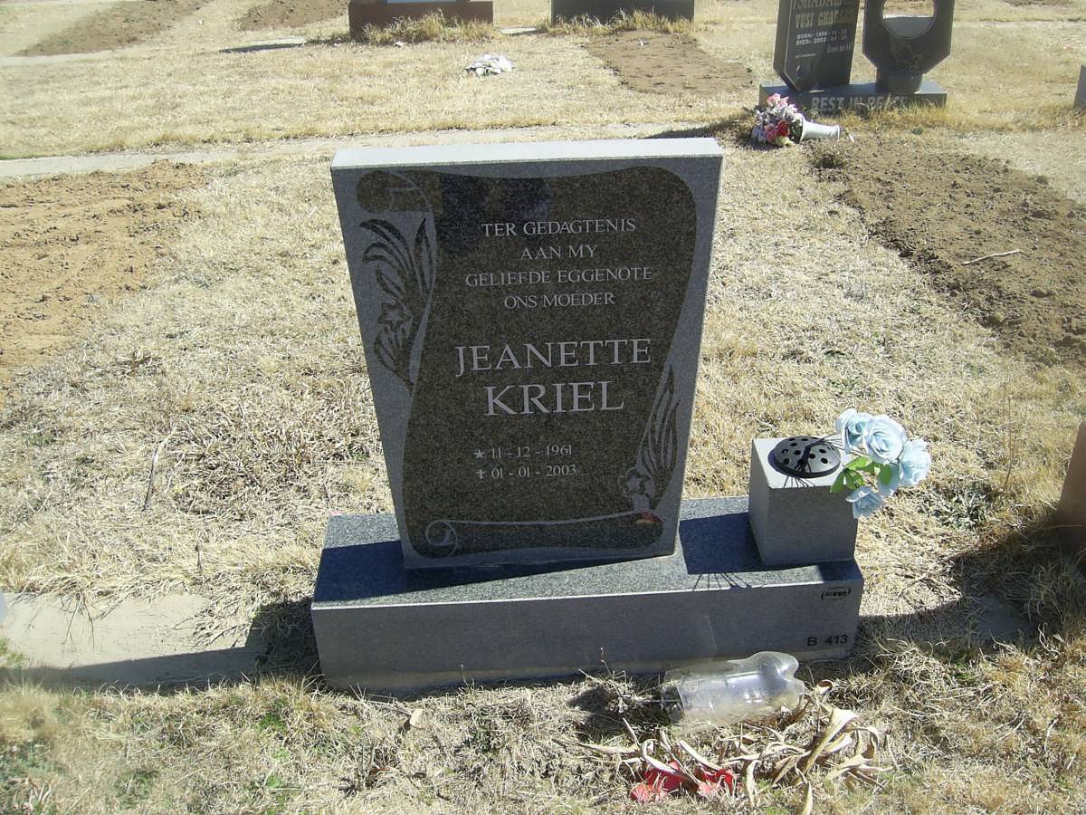 KRIEL Jeanette 1961-2003