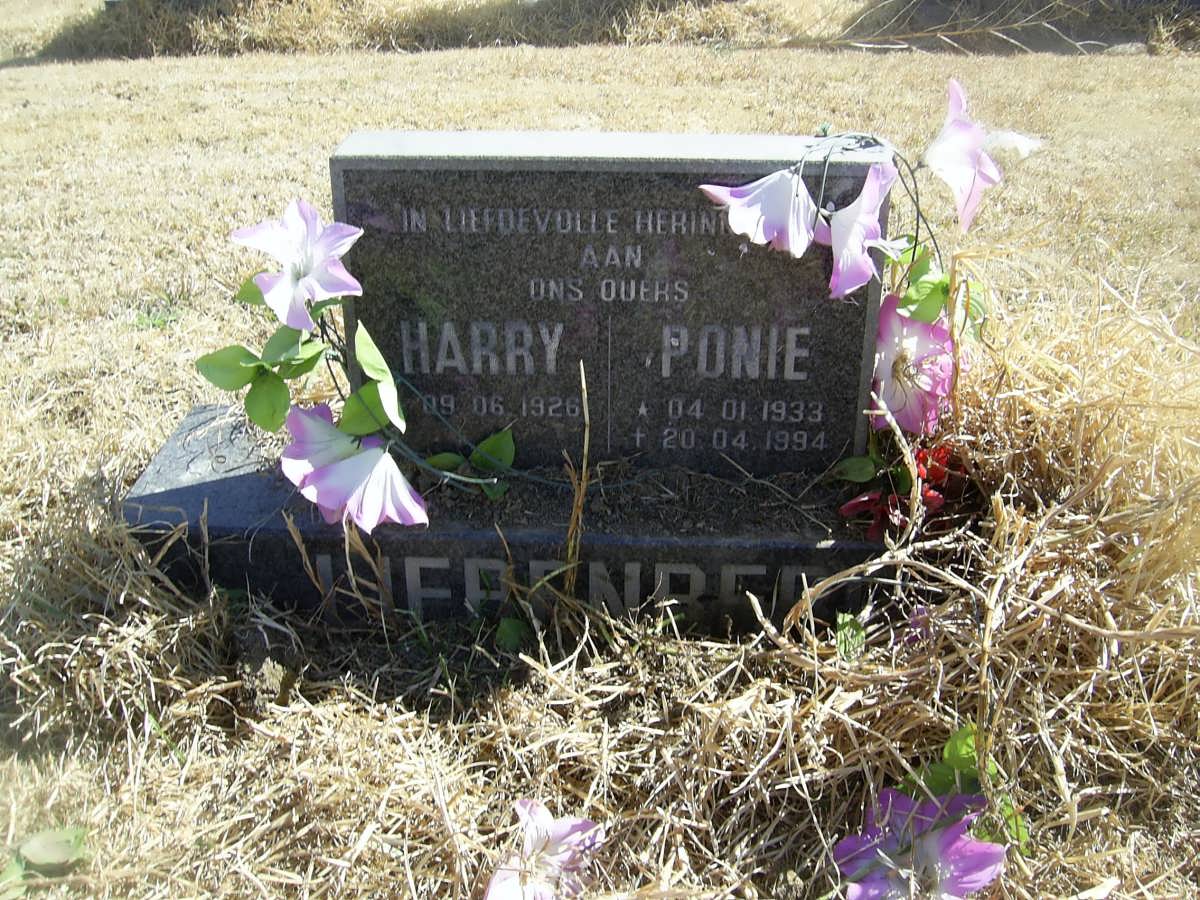 LIEBENBERG Harry 1926-  &amp; Ponie 1933-1994