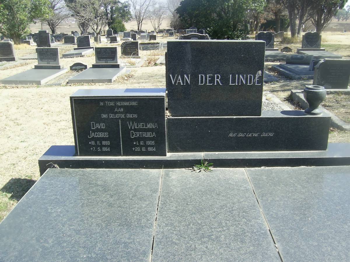 LINDE David Jacobs, van der 1893-1984 &amp; Wilhelmina Gertruida 1905-1964
