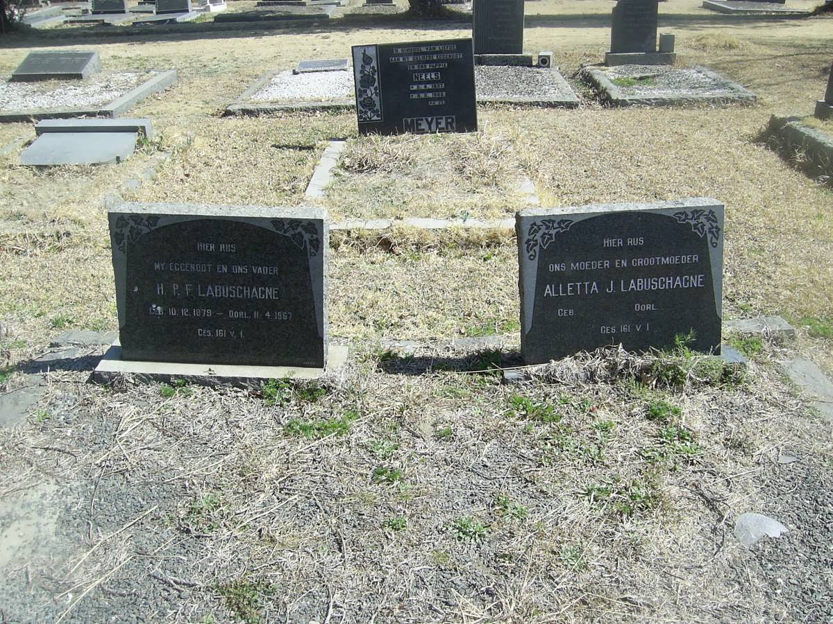 LABUSCHAGNE H.P.F. 1879-1967 &amp; Aletta J.